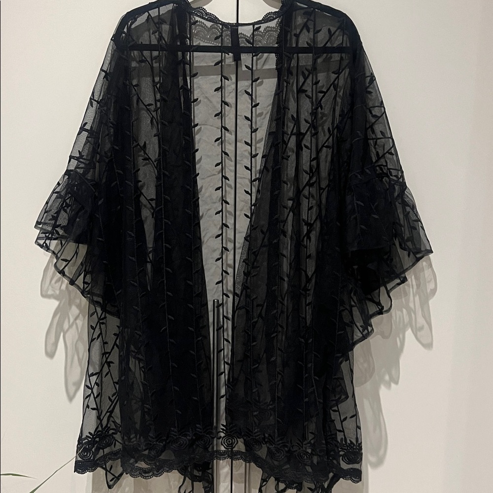 Torrid Black Lace Ruana Kimono Duster - Picture 13 of 14